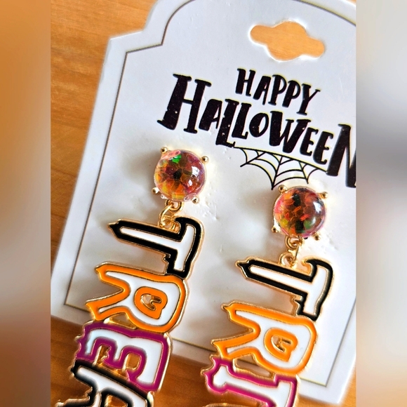 LOT of 2 Halloween Trick or Treat & Glow in the Dark Pumpkin Earrings Orange - Picture 5 of 10